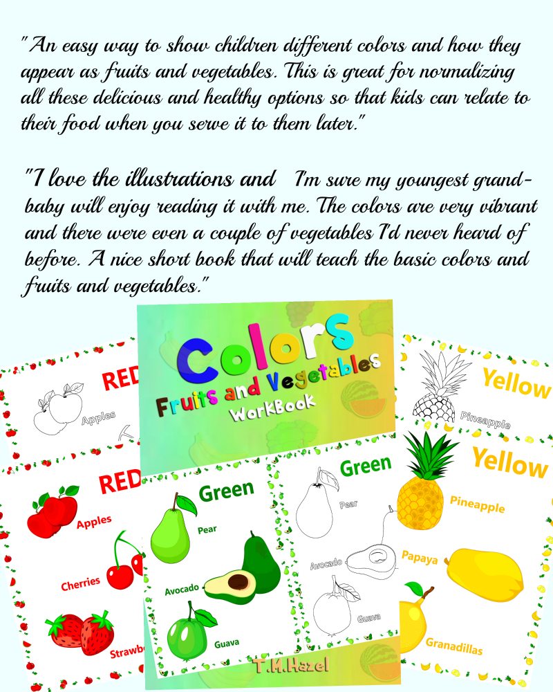 Colors Fruits and Vegetables Workbook