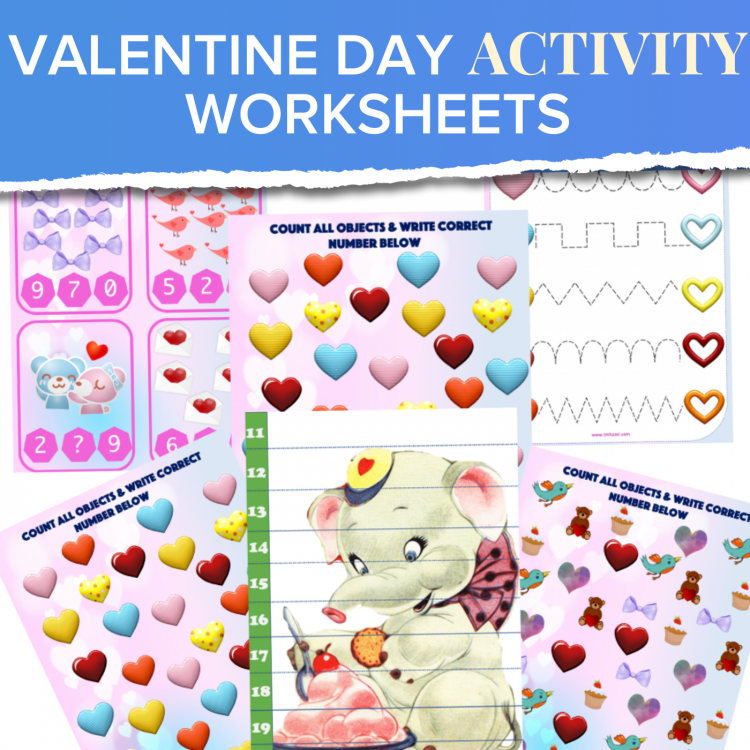 VALENTINE’S DAY EDUCATIONAL ACTIVITY BUNDLE FOR 3-5 Year Old Kids