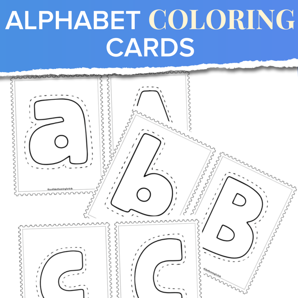 Alphabet coloring cards