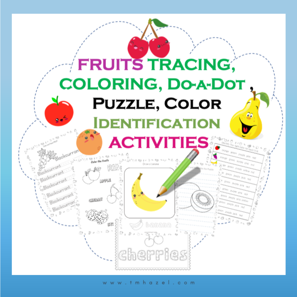 FRUITS TRACING ACTIVITY PAGES - CONFIDENT LEARNING FOR KIDS