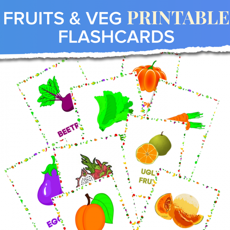 Fruits and Vegetables Kids Flashcards