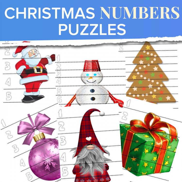 Christmas Number Puzzle Activity Printables
