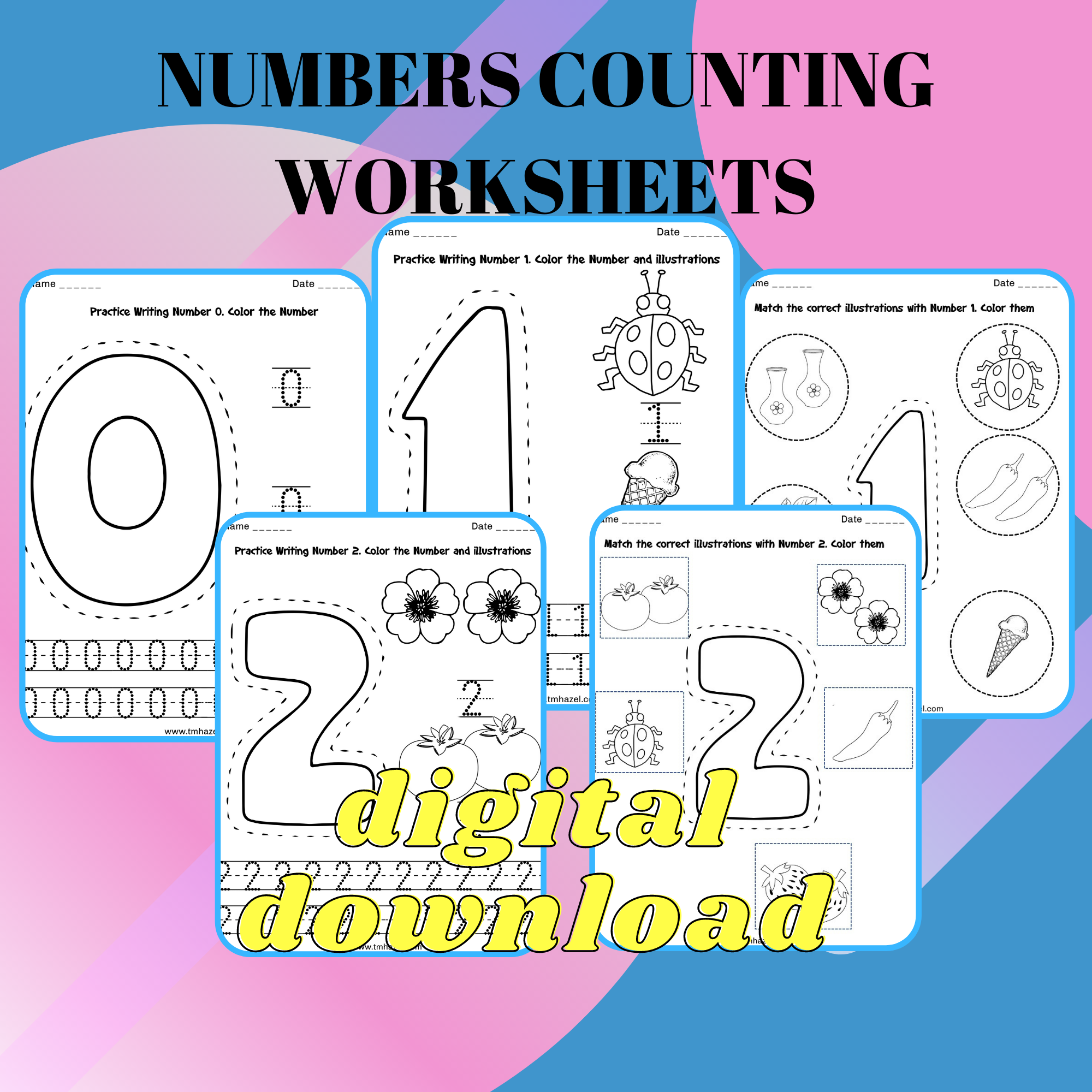 numbers counting worksheets
